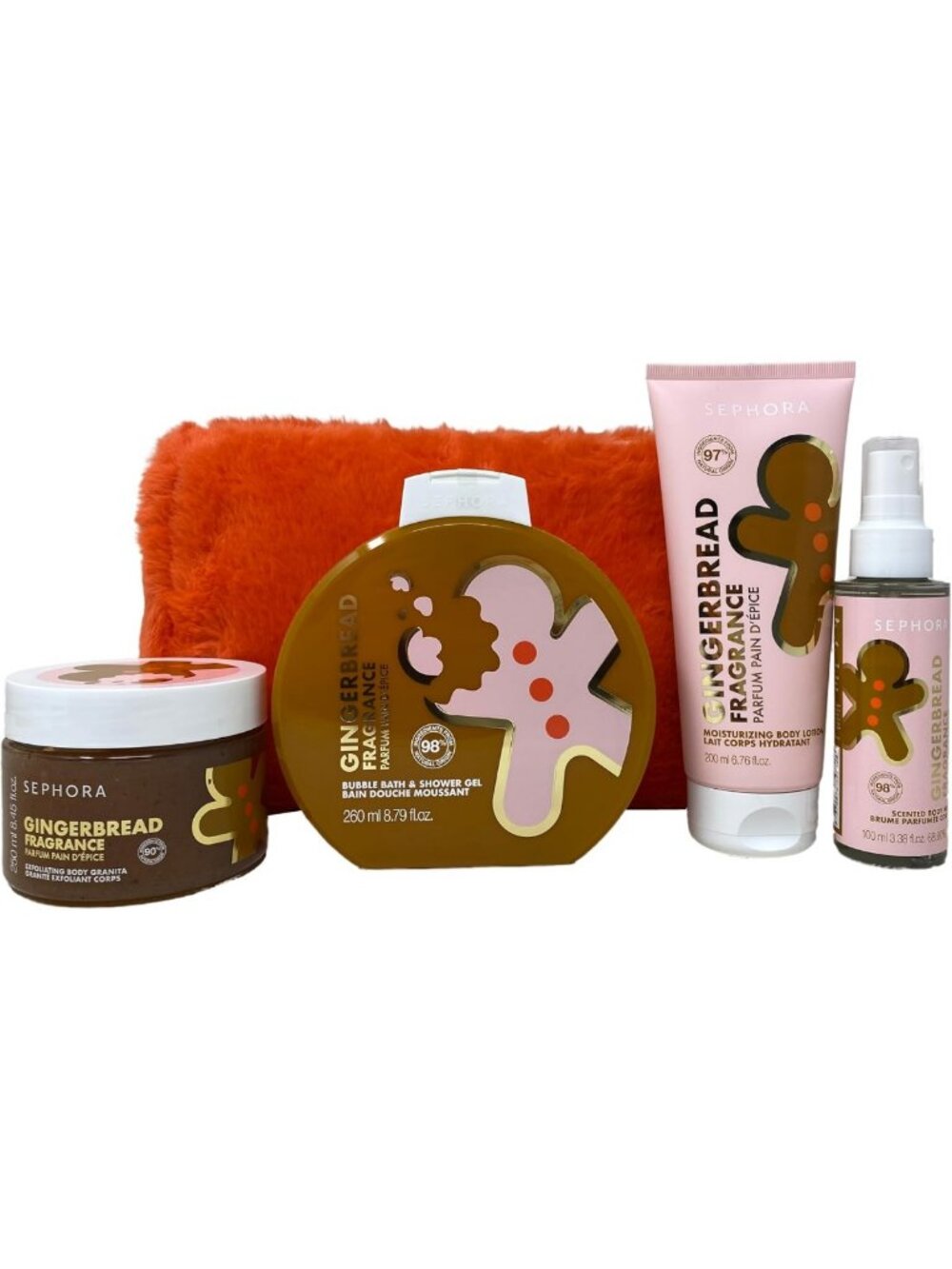 Gingerbread Bath Set - Bubble Shower Gel, Moisturizing Lotion, Scented Mist